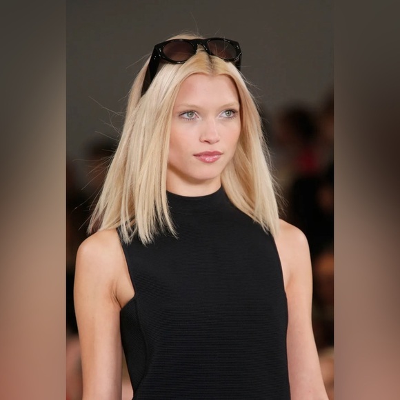 Ralph Lauren Collection Mini Black Mock Neck Dress 60s Ribbed Boxy Short Runway - Picture 10 of 11